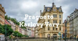 A scenic view of Karlovy Vary on a day trip from Prague