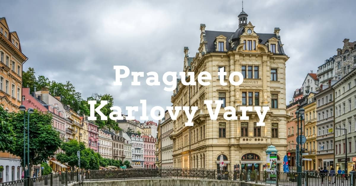 A scenic view of Karlovy Vary on a day trip from Prague